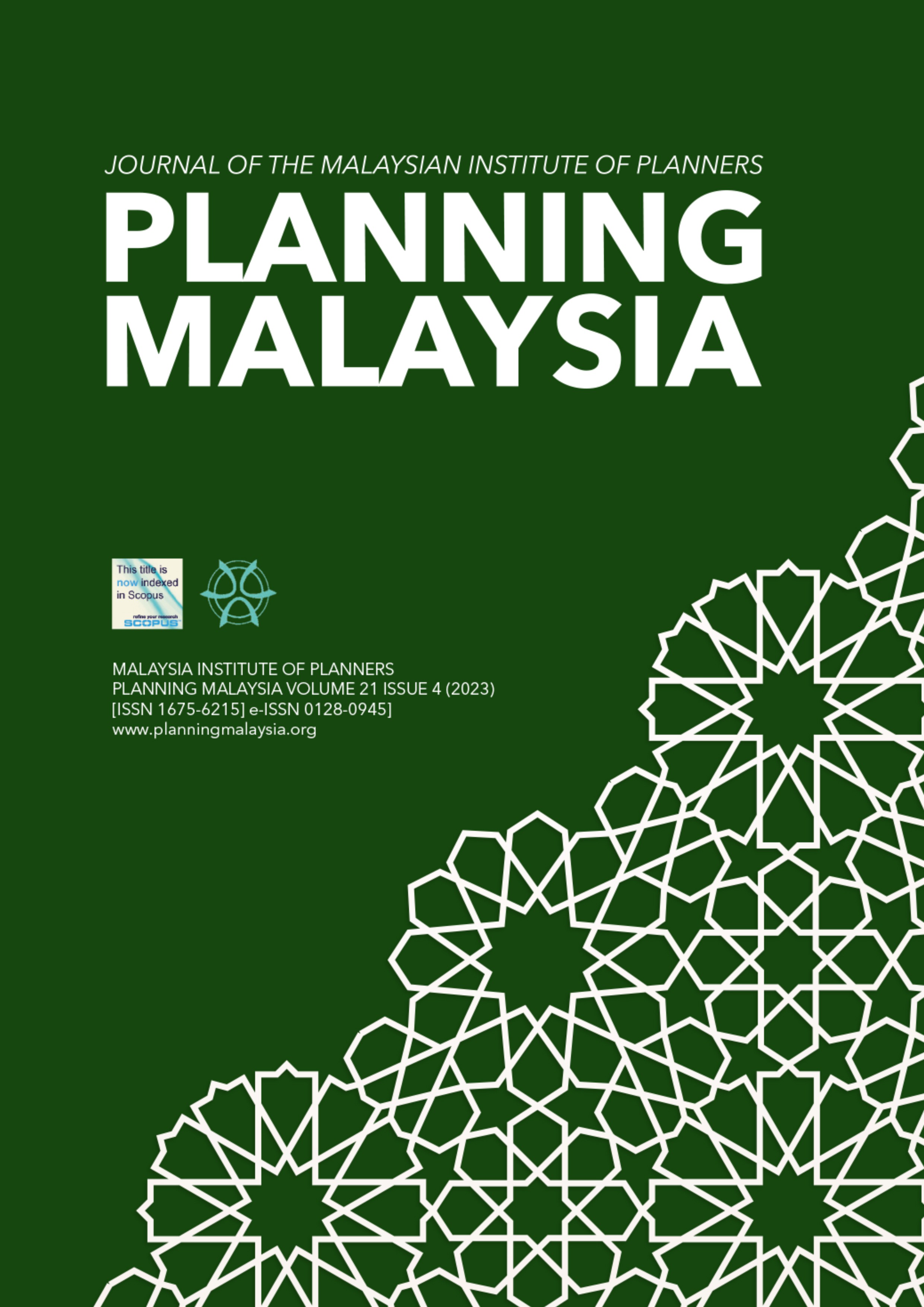 					View Vol. 21 (2023): PLANNING MALAYSIA JOURNAL : Volume 21, Issue 4, 2023
				