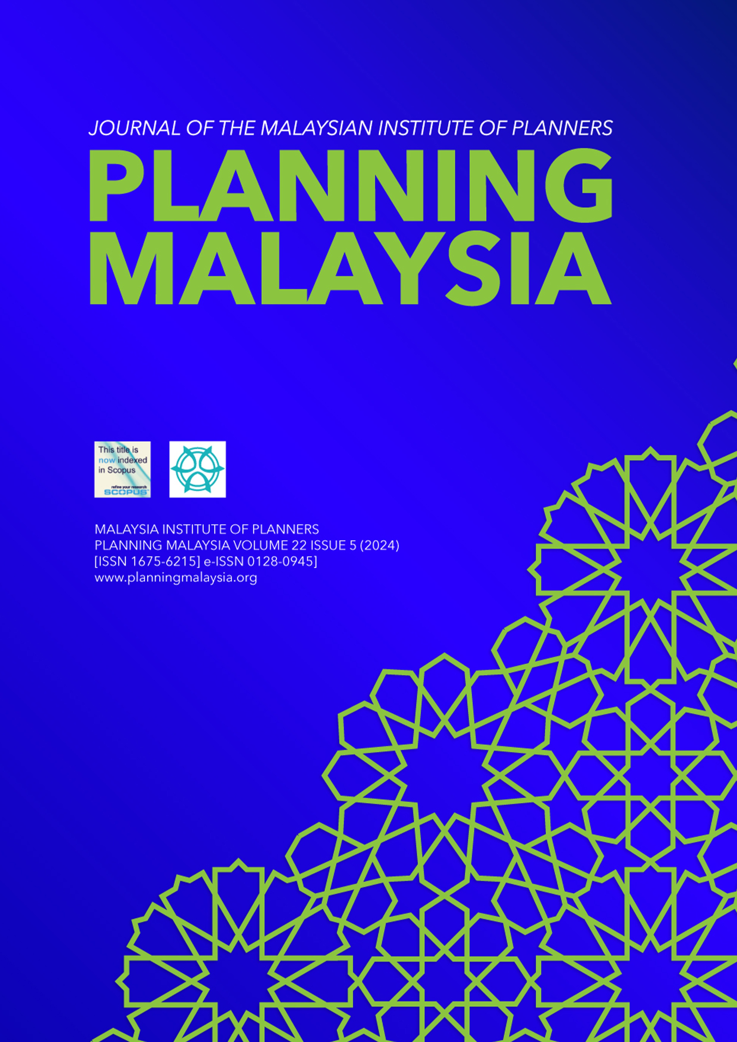 					View Vol. 22 (2024): PLANNING MALAYSIA JOURNAL : Volume 22, Issue 5, 2024
				