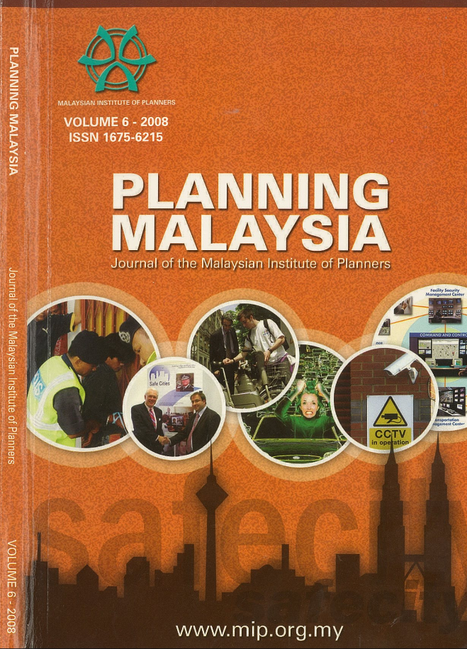 					View Vol. 6 (2008): PLANNING MALAYSIA JOURNAL : Volume 6, 2008
				