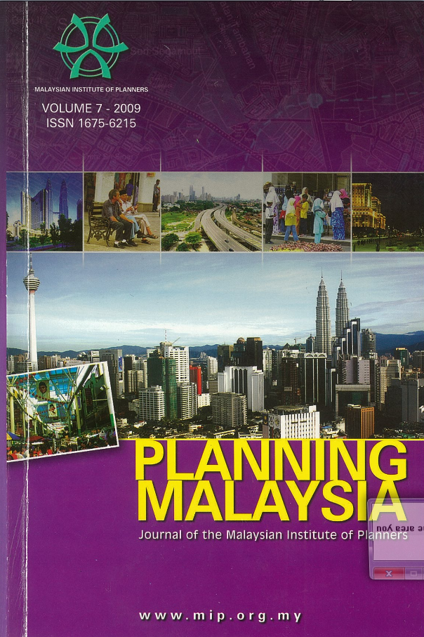 					View Vol. 7 (2009): PLANNING MALAYSIA JOURNAL : Volume 7, 2009
				